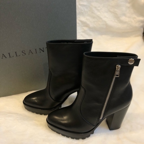 Allsaints Ana Block Heel Ankle Bootie 